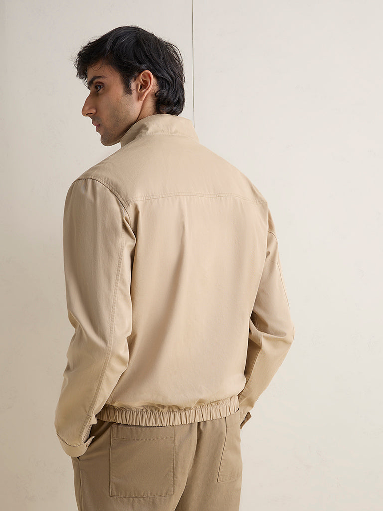WES Casuals Khaki Relaxed-Fit Cotton Jacket