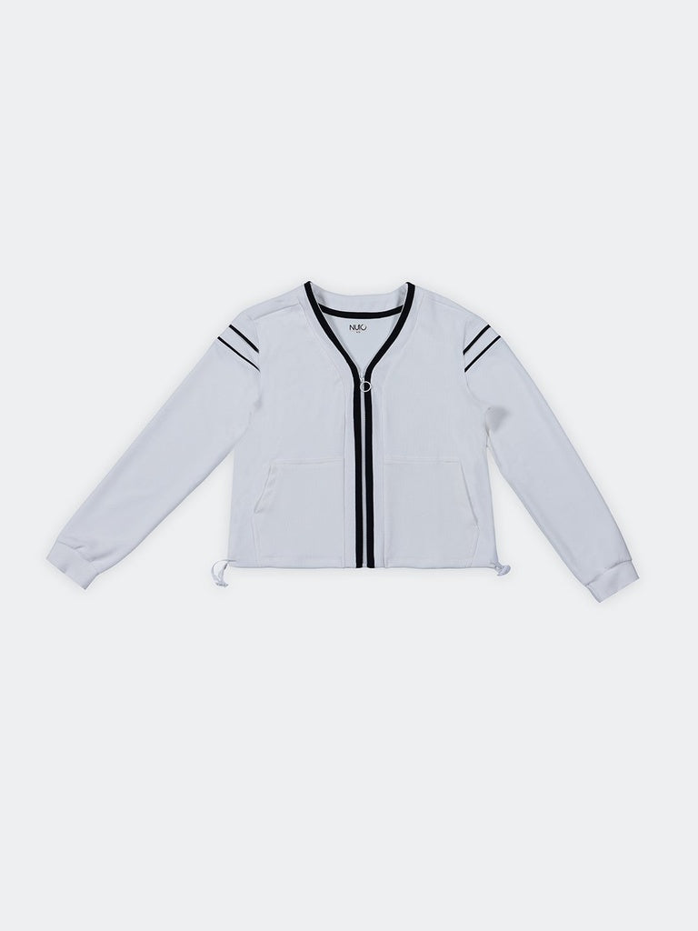 Nuoflexx Off-White Contrast-Detailed Jacket