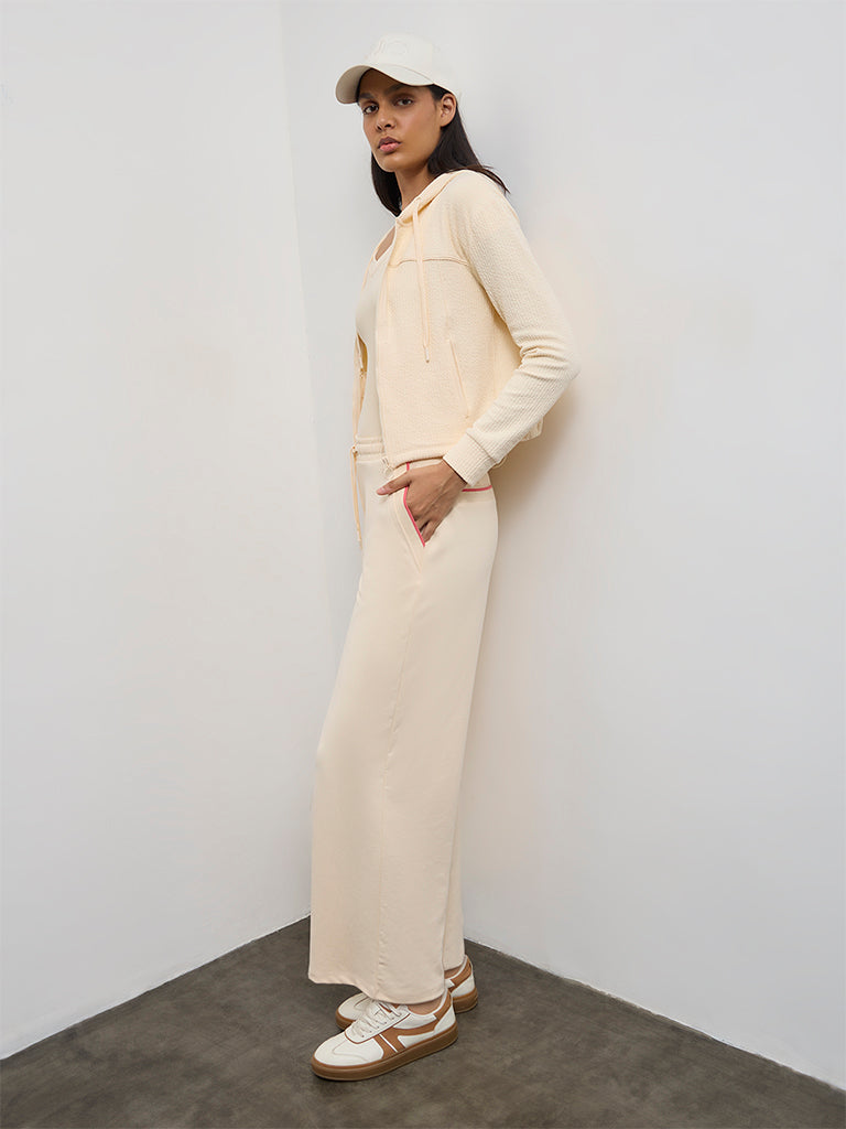 Nuoflexx Cream Textured Hooded Jacket