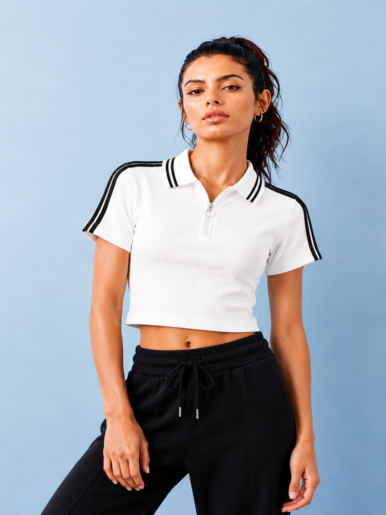 Nuoflexx White Striped Cotton T-Shirt