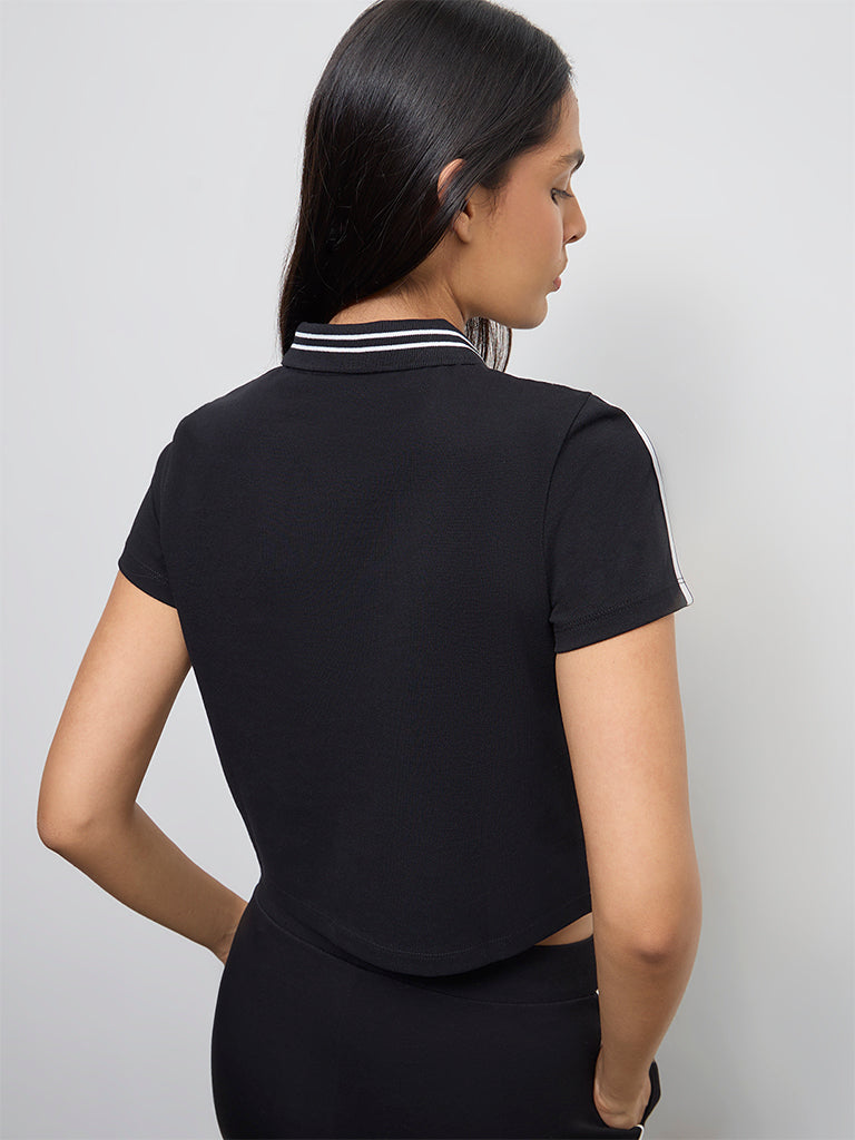 Nuoflexx Black Striped Cotton T-Shirt