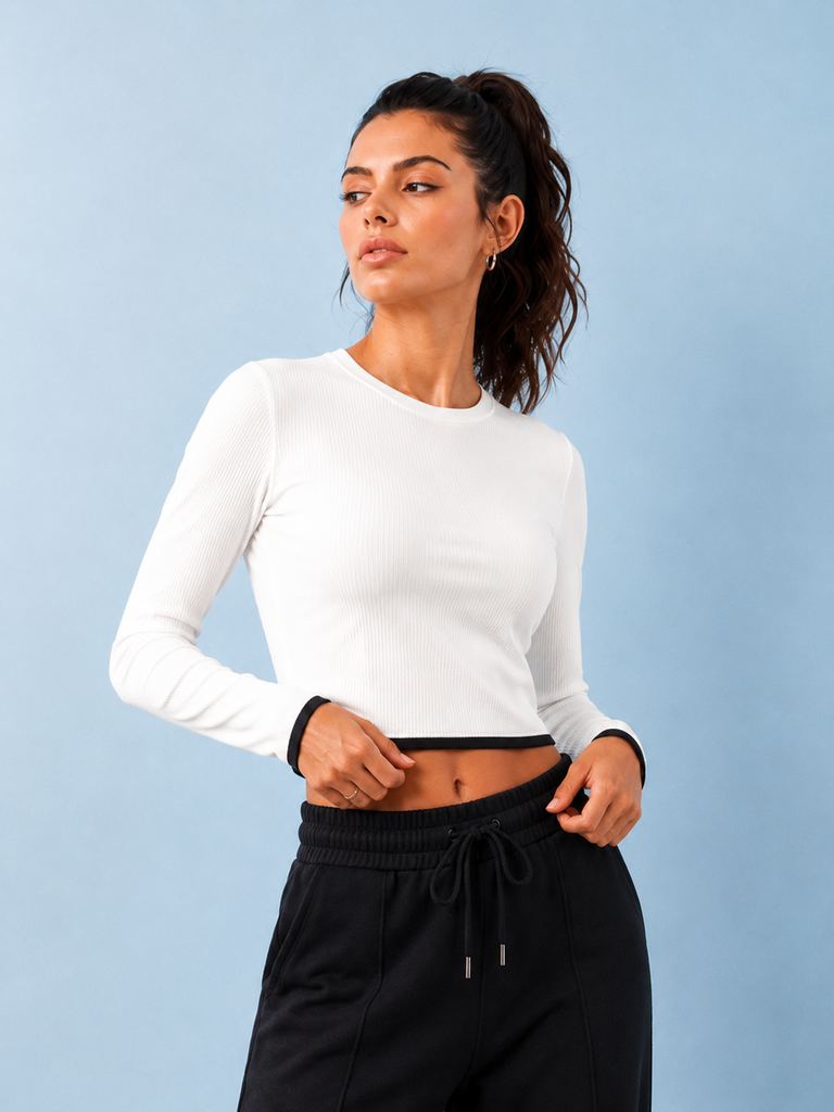 Nuoflexx Off-White Ribbed T-Shirt