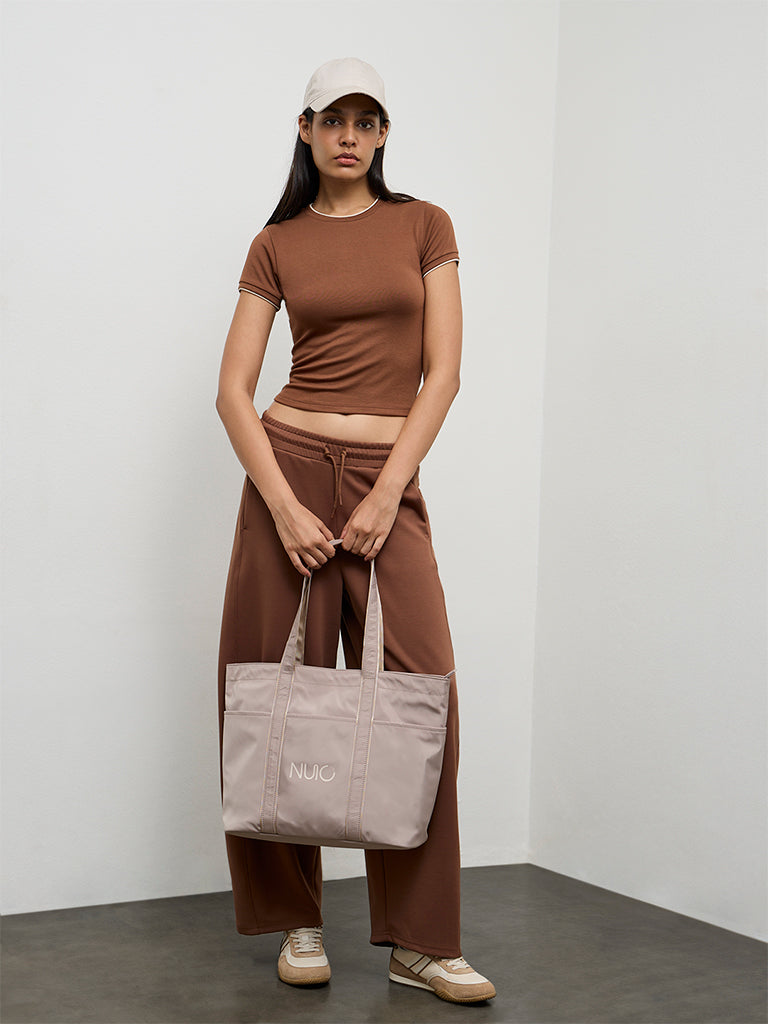 Nuoflexx Brown Solid T-Shirt