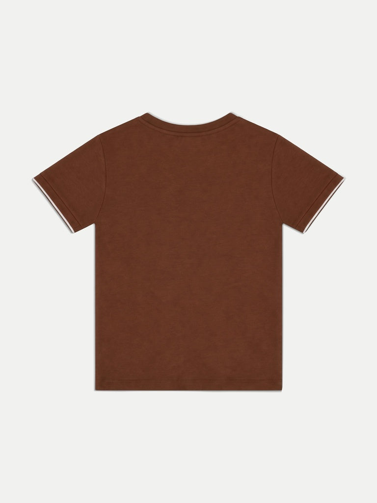 Nuoflexx Brown Solid T-Shirt