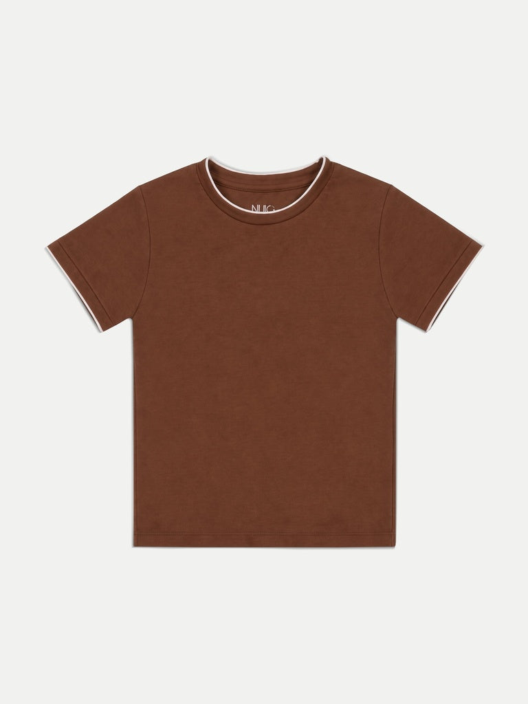 Nuoflexx Brown Solid T-Shirt