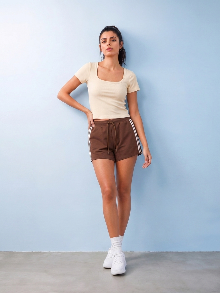 Nuoflexx Cream Ribbed Top