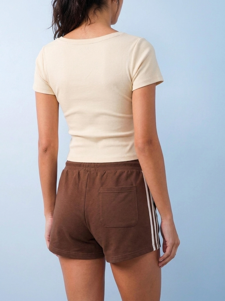 Nuoflexx Cream Ribbed Top