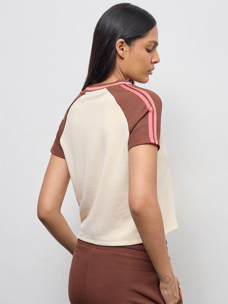 Nuoflexx Cream Color-Blocked T-Shirt