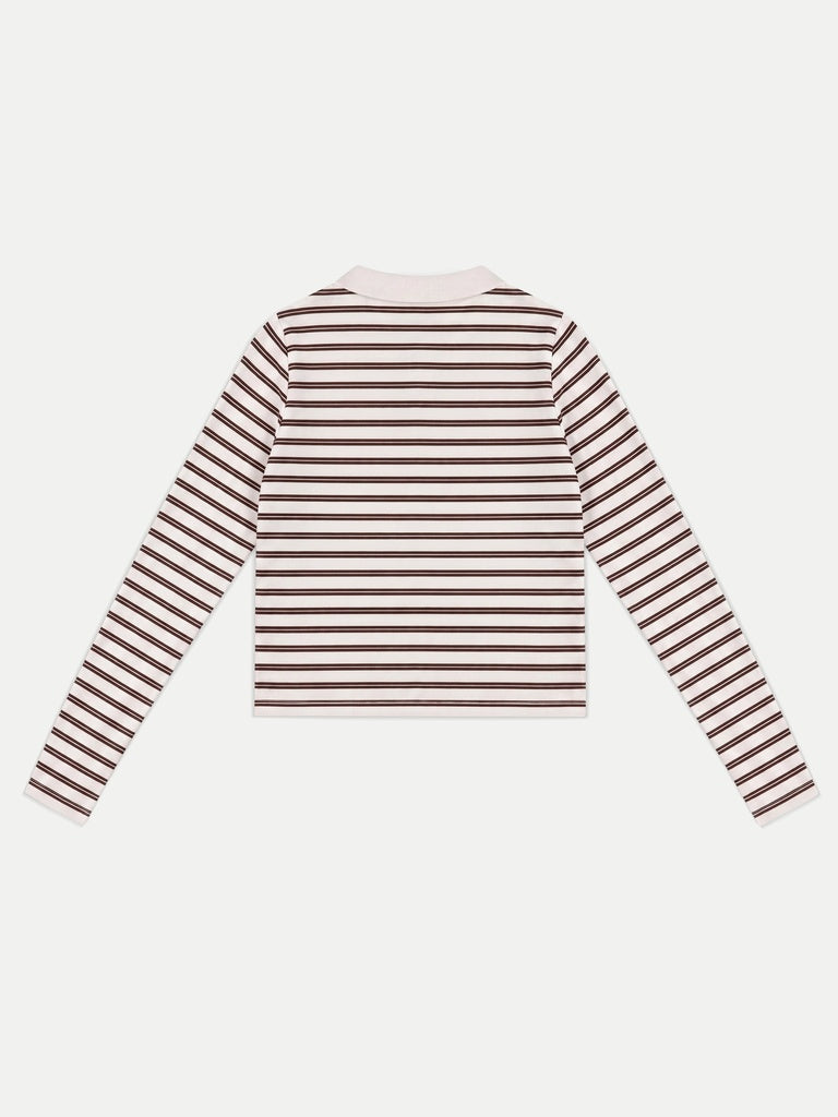 Nuoflexx Cream Striped Cotton-Blend T-Shirt