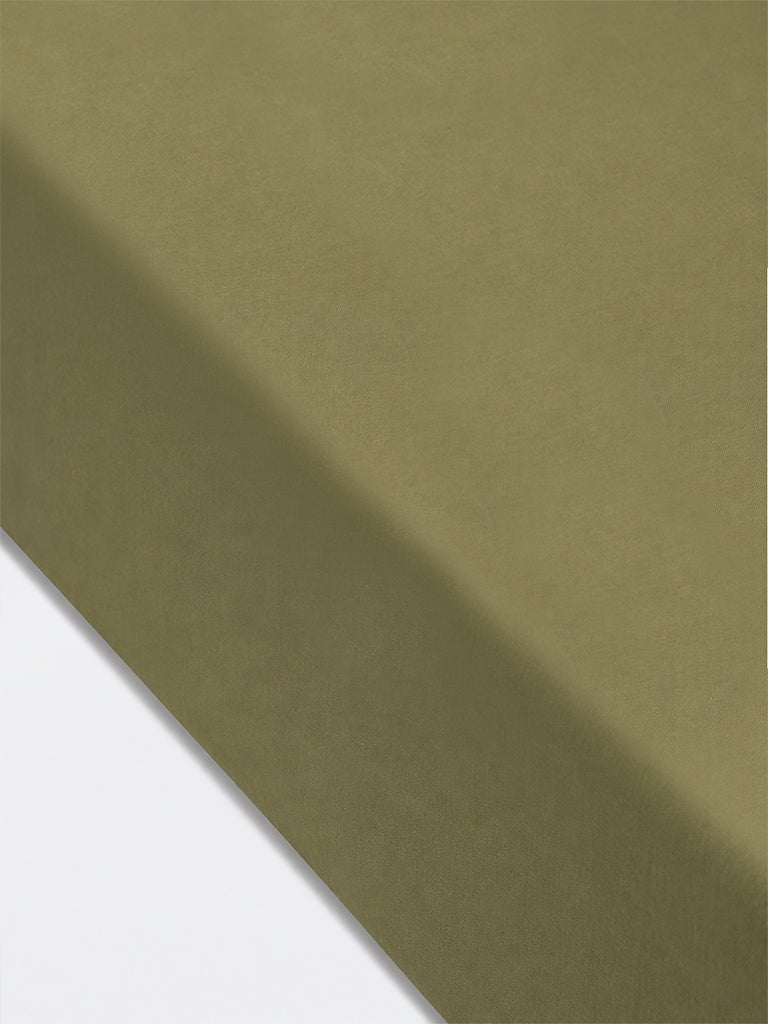 Westside Home Olive Solid Queen Bed Sheet Set