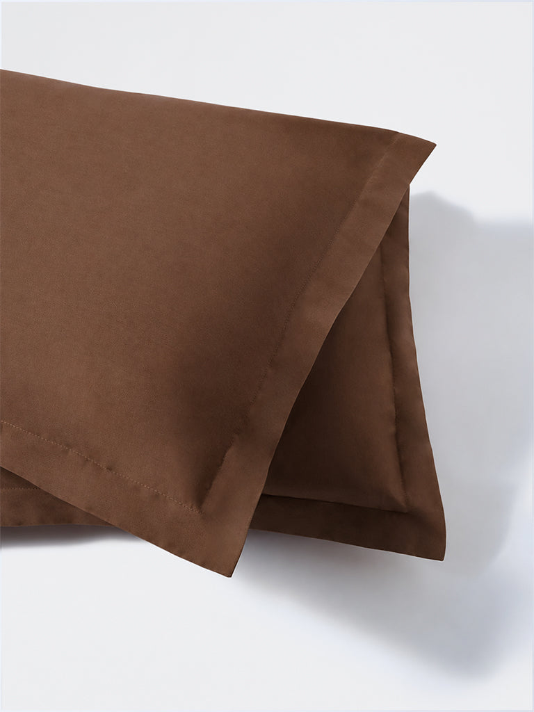 Westside Home Brown Solid Pillowcases - Set of 2