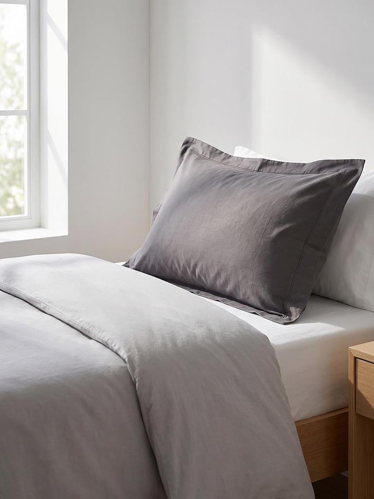 Westside Home Charcoal Solid Pillowcases - Set of 2