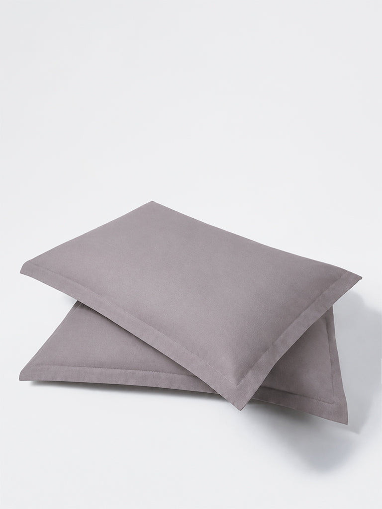 Westside Home Charcoal Solid Pillowcases - Set of 2