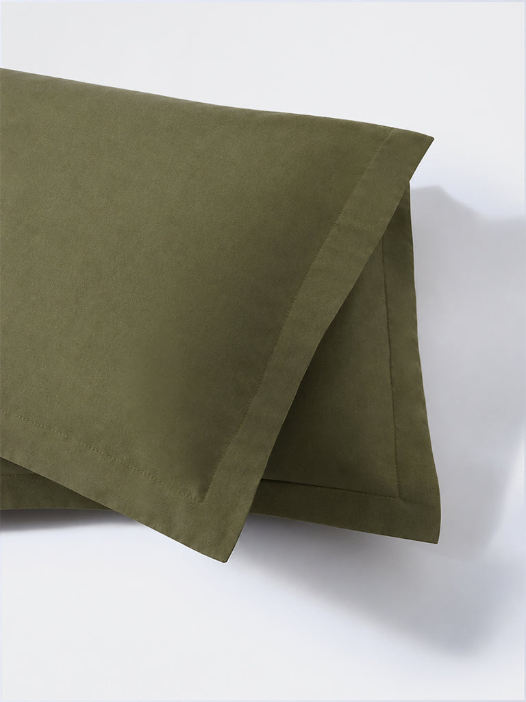 Westside Home Olive Solid Pillowcases - Set of 2