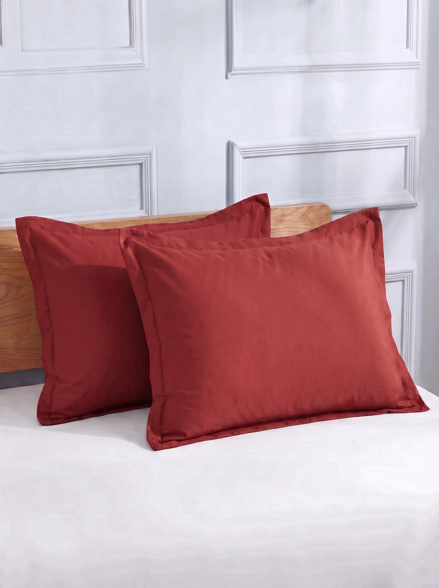 Westside Home Red Solid Pillowcases - Set of 2