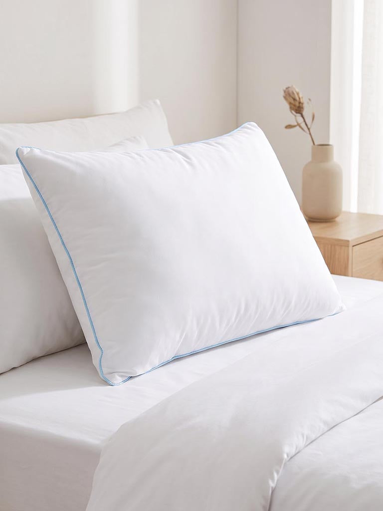 Westside Home White Piping Detailed Plush Pillow