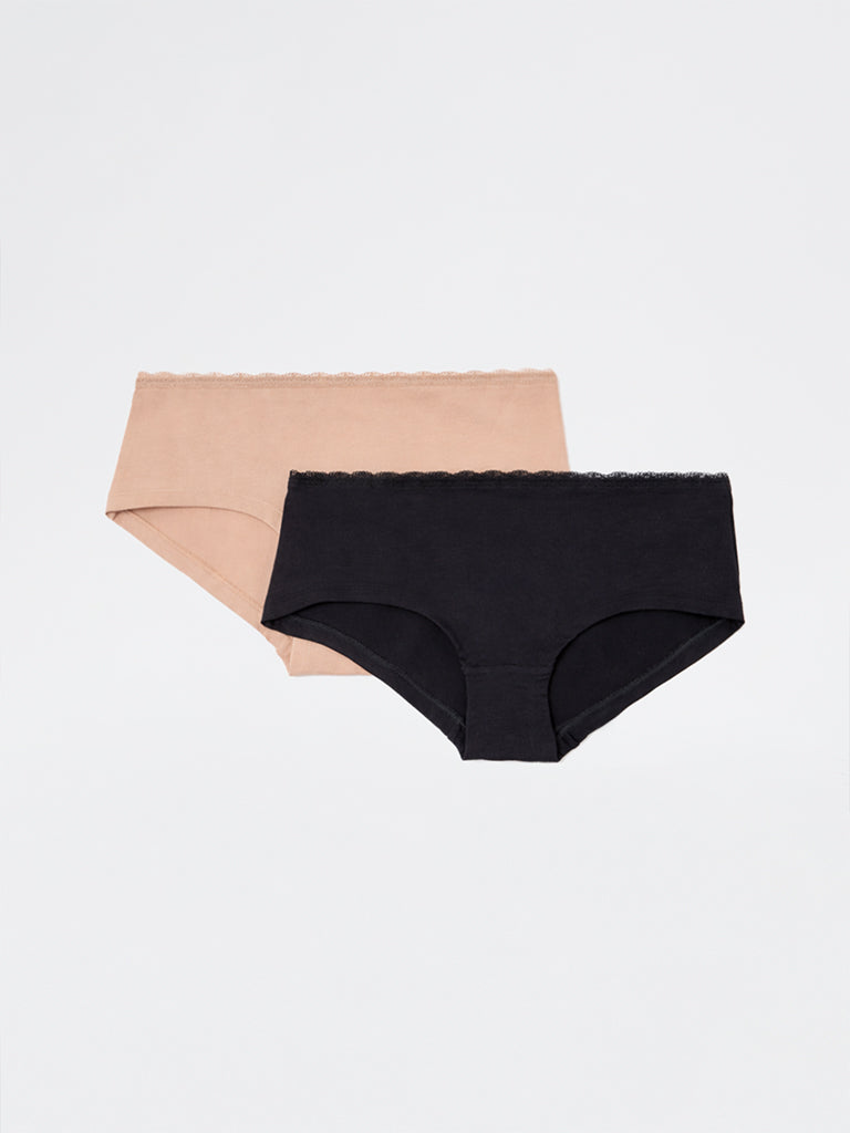 Superstar 2-Pack Lace-Detailed Cotton-Blend Briefs