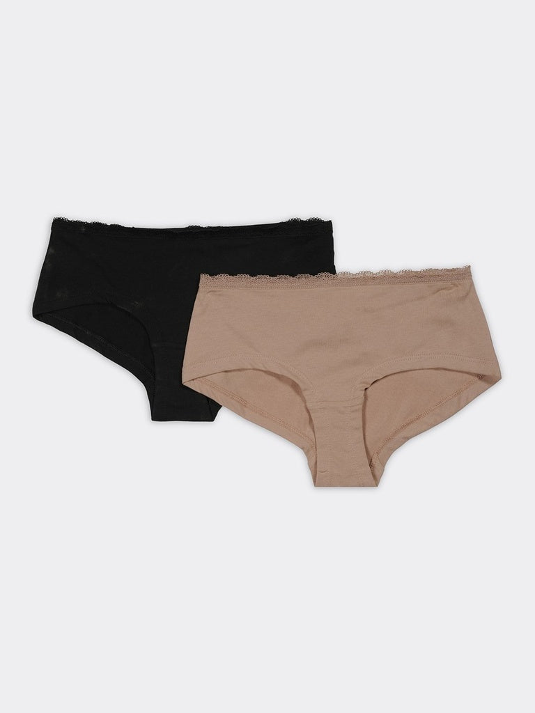 Superstar 2-Pack Lace-Detailed Cotton-Blend Briefs