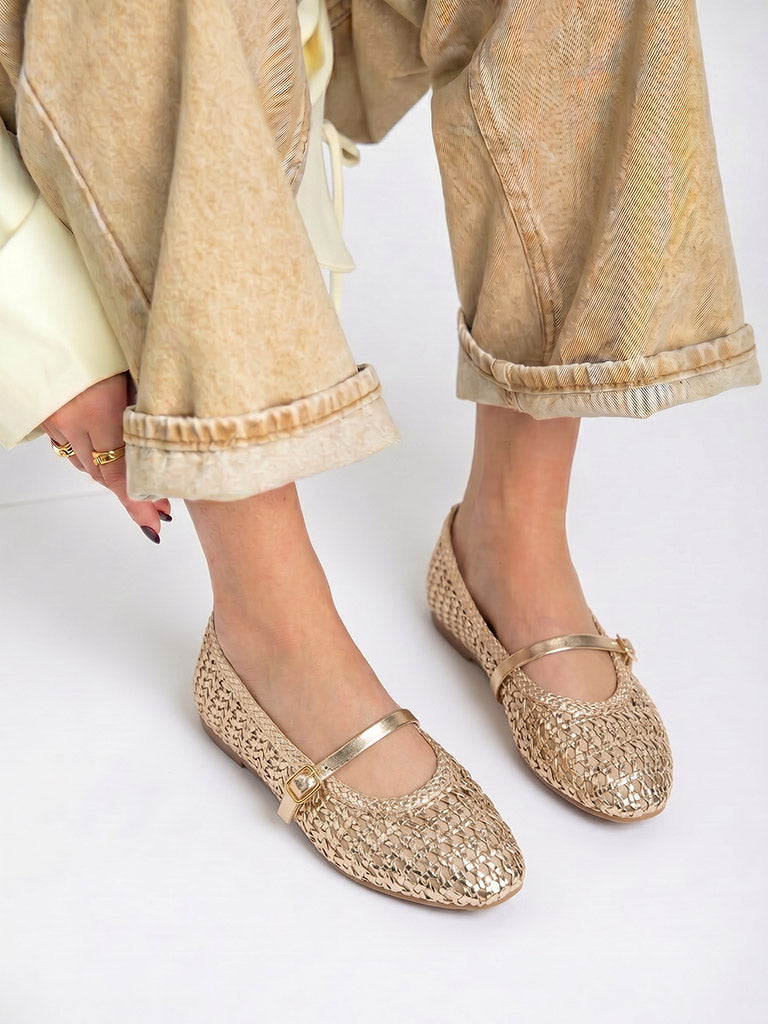 LUNA BLU Light Beige Mary Jane Shoes