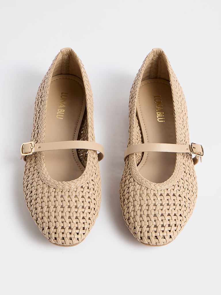 LUNA BLU Light Beige Mary Jane Shoes