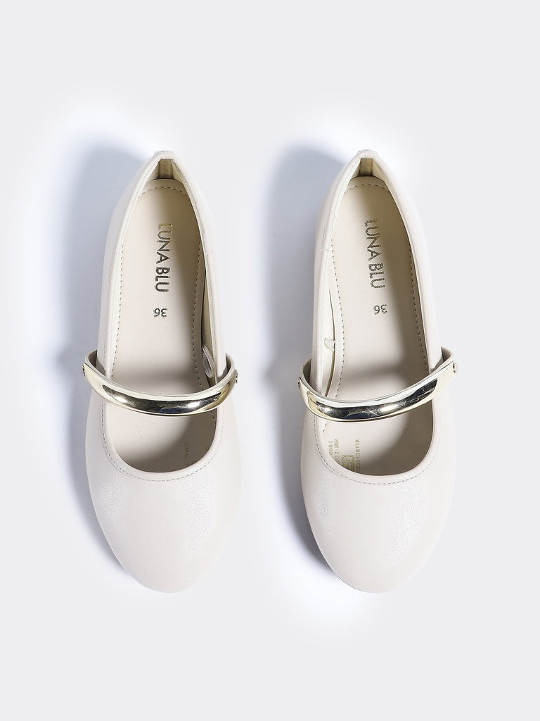 LUNA BLU Ivory Mary Jane Shoes