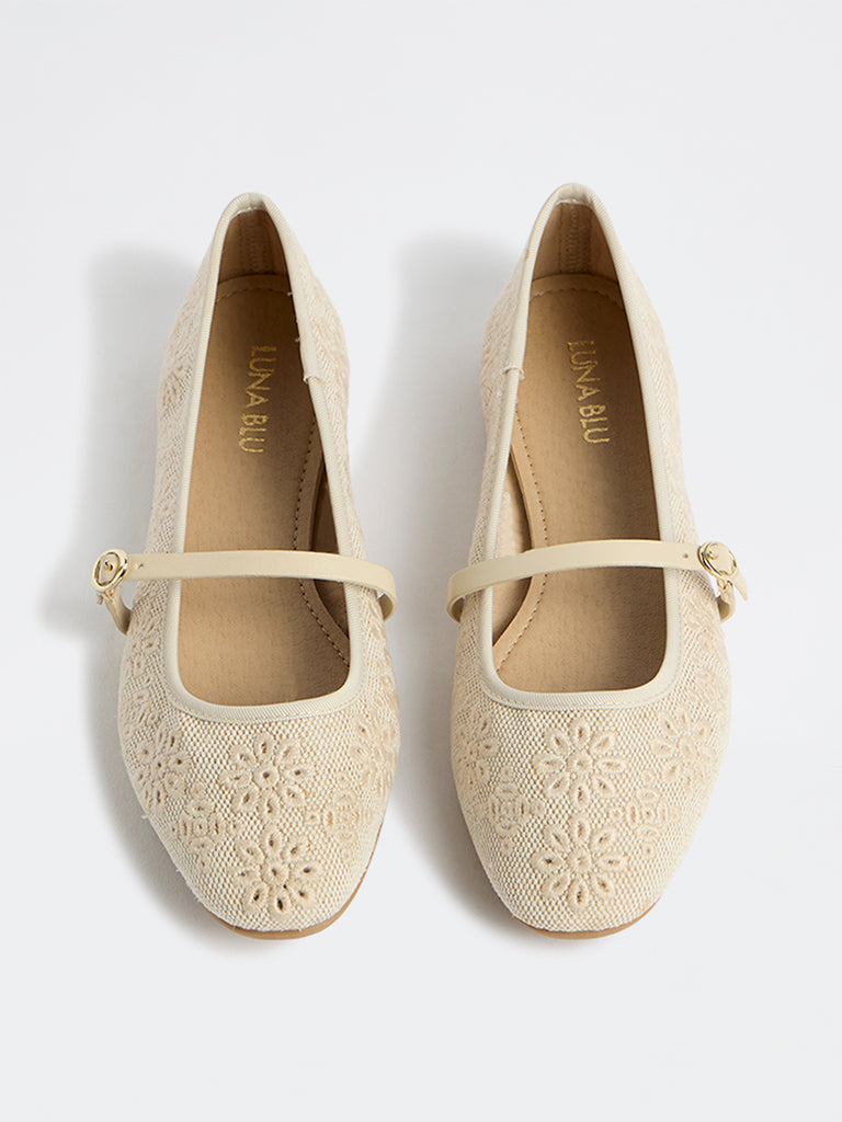 LUNA BLU Ivory Mary Jane Shoes