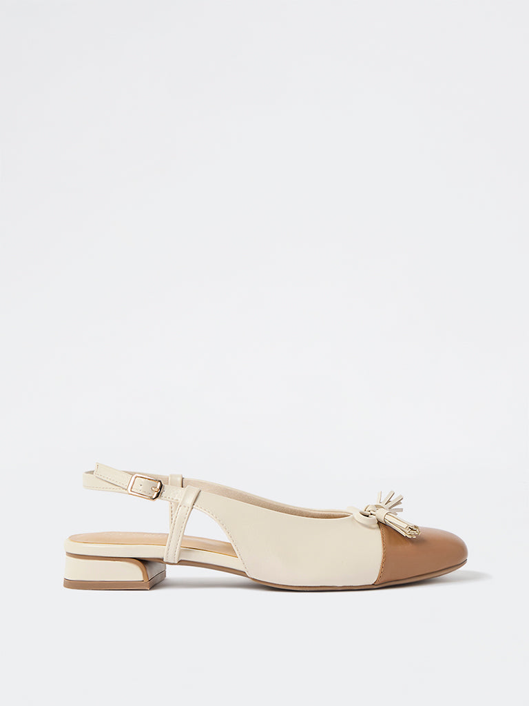 LUNA BLU Ivory Slingback Sandals