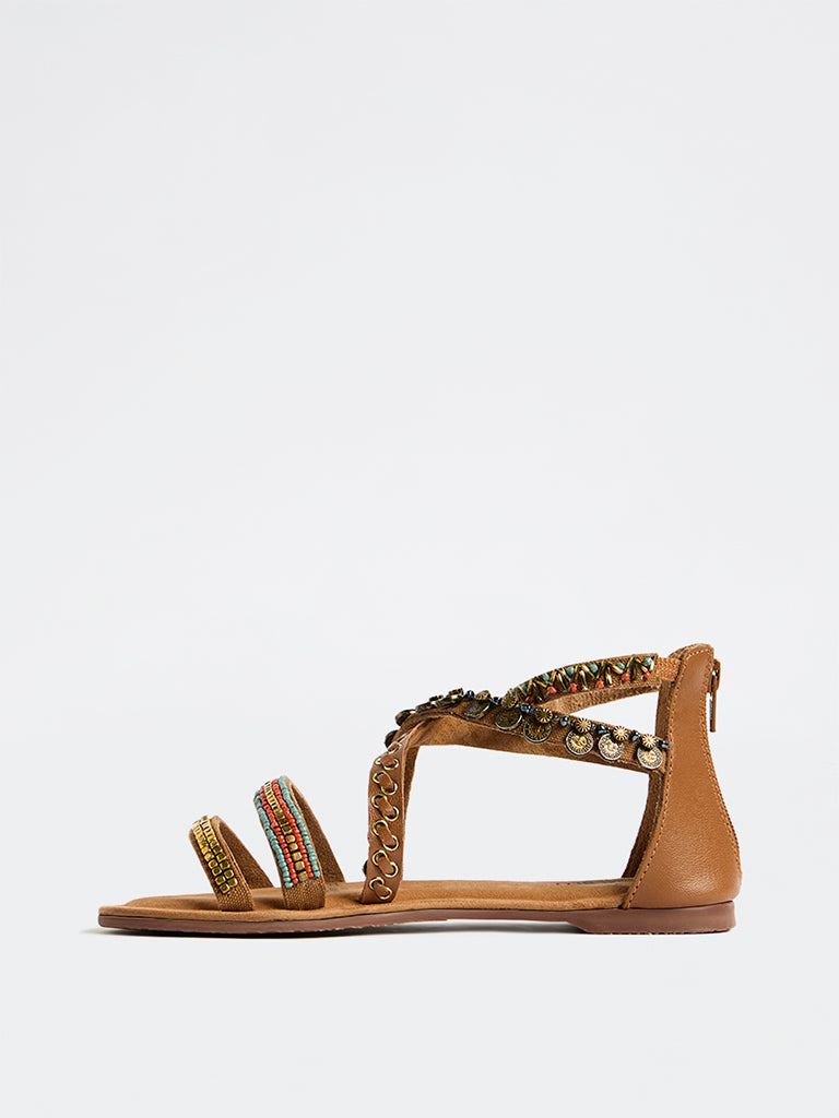 LUNA BLU Tan Sandals