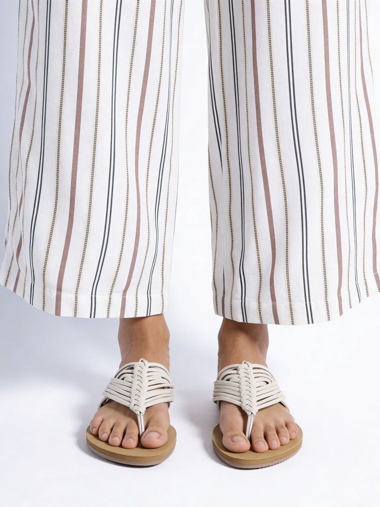 LUNA BLU Ivory Thong Flat Sandals