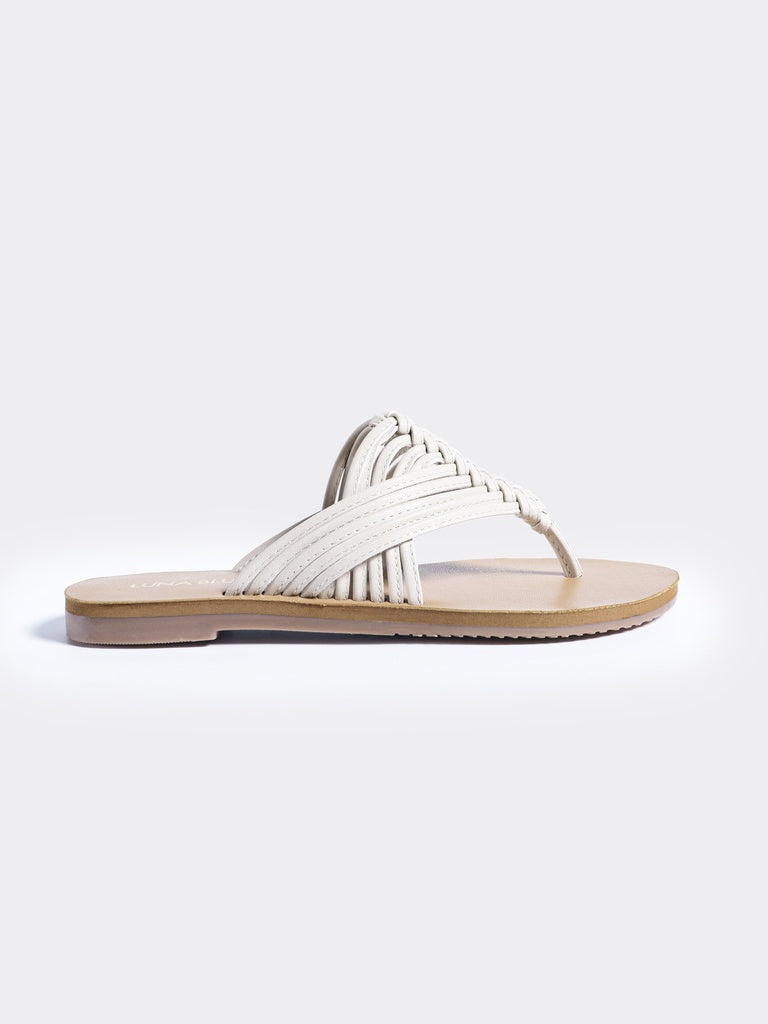 LUNA BLU Ivory Thong Flat Sandals