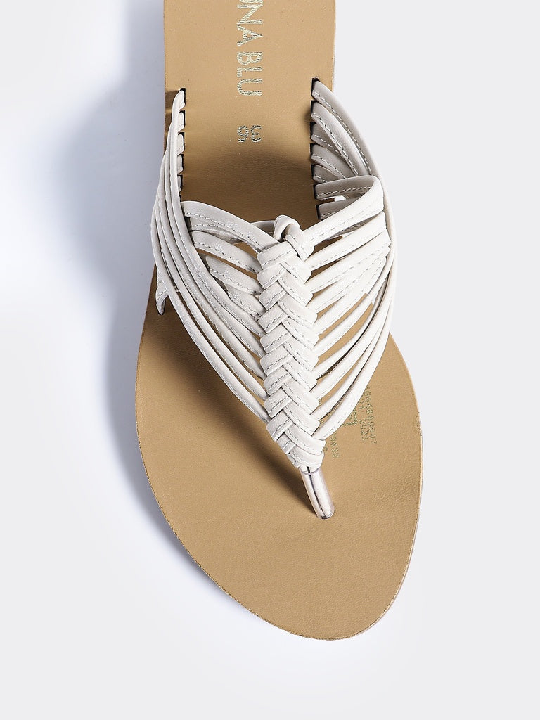 LUNA BLU Ivory Thong Flat Sandals