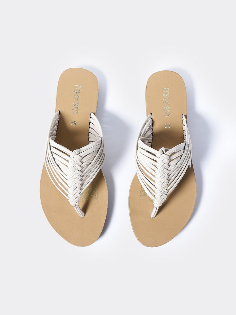 LUNA BLU Ivory Thong Flat Sandals