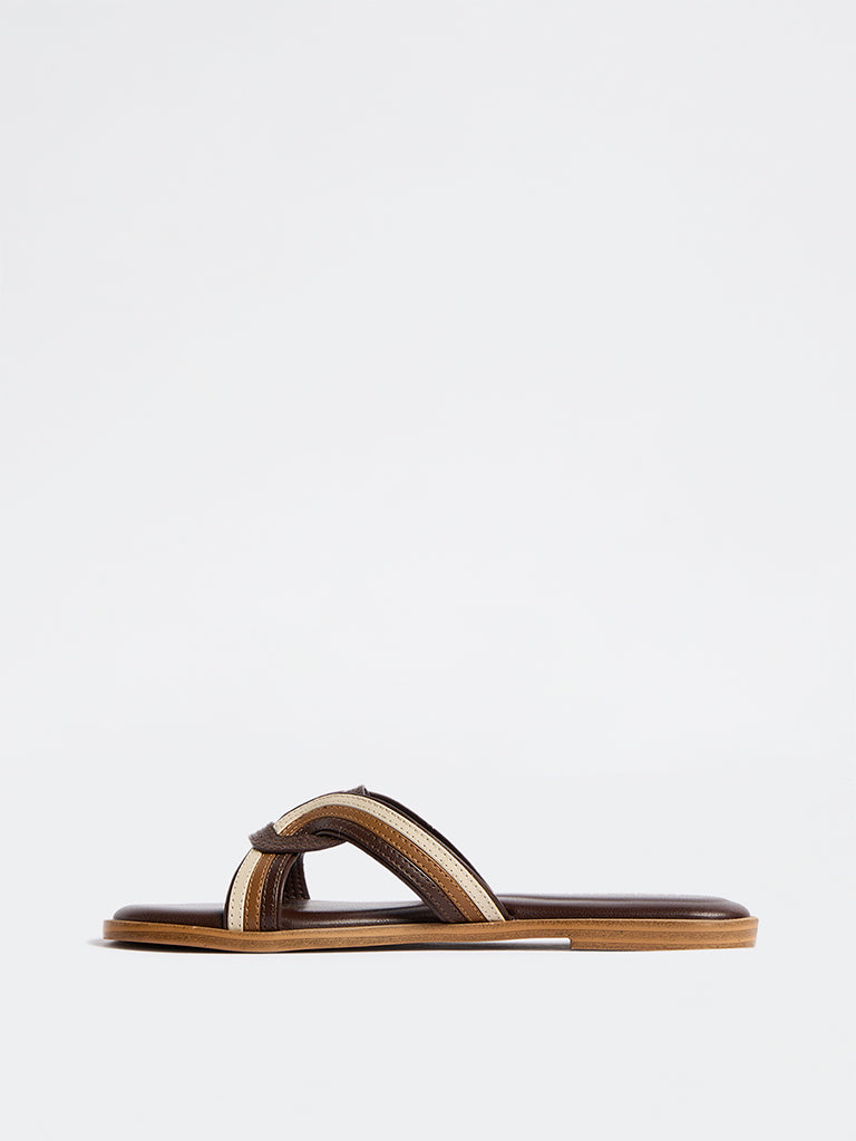 LUNA BLU Dark Brown Slides