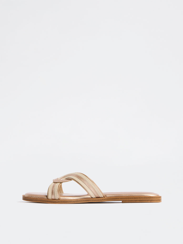 LUNA BLU Rose Gold Slides