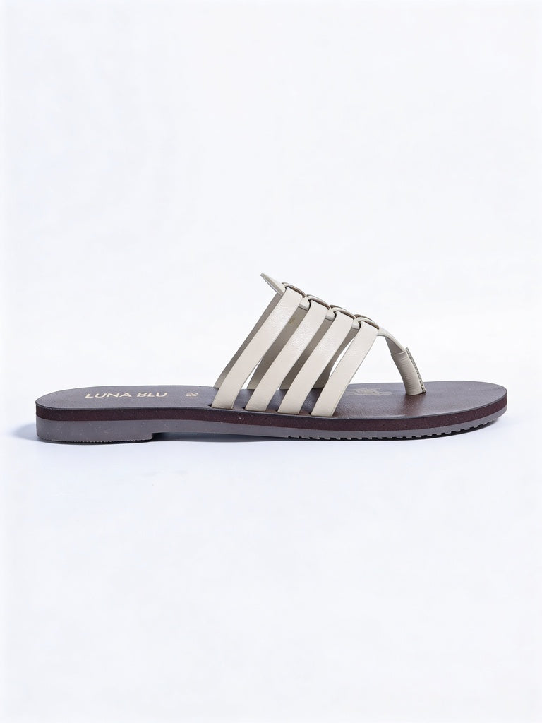 LUNA BLU Ivory Flat Sandals