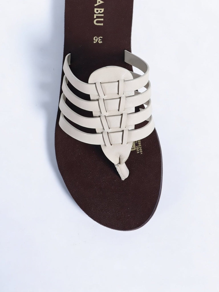 LUNA BLU Ivory Flat Sandals