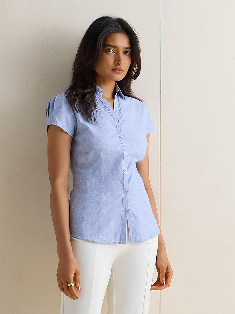 Wardrobe Blue Polka Dot Blouse