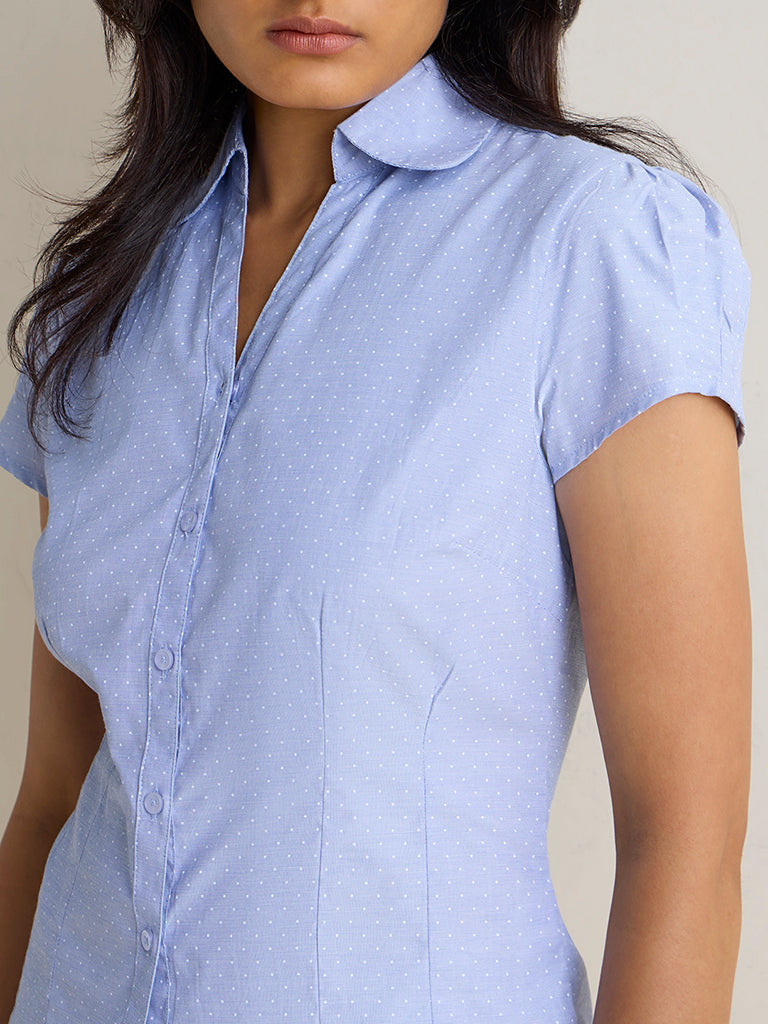 Wardrobe Blue Polka Dot Blouse