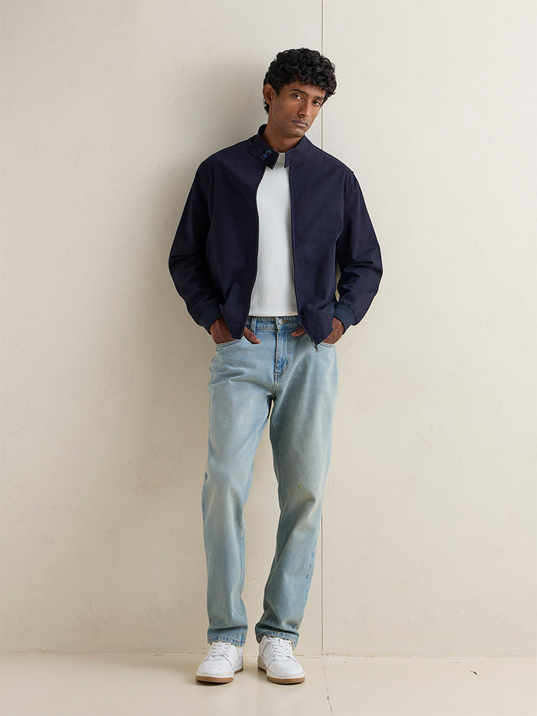 WES Casuals Navy Relaxed-Fit Jacket