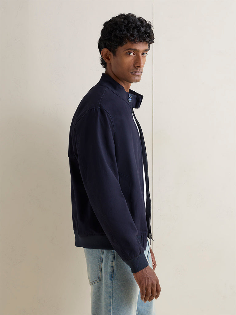 WES Casuals Navy Relaxed-Fit Jacket