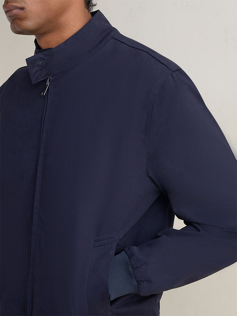 WES Casuals Navy Relaxed-Fit Jacket
