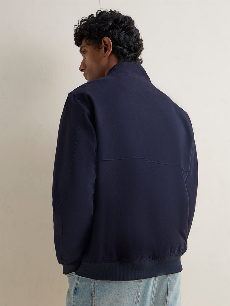 WES Casuals Navy Relaxed-Fit Jacket