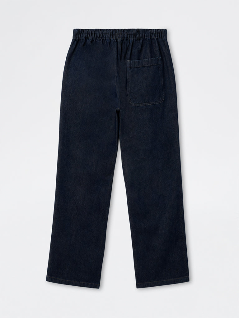 WES Casuals Navy Relaxed-Fit Mid-Rise Cotton Pants