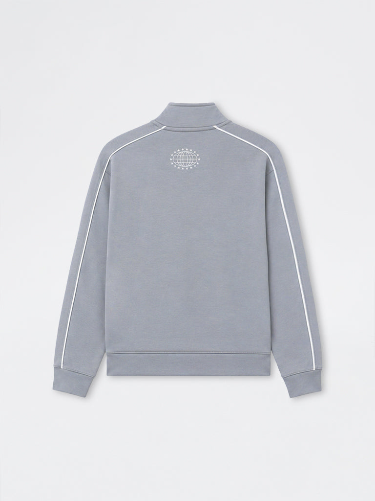 Nuoflexx Grey Text Design Relaxed-Fit Jacket
