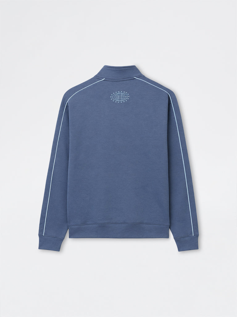 Nuoflexx Dusty Blue Text-Detail Relaxed-Fit Jacket