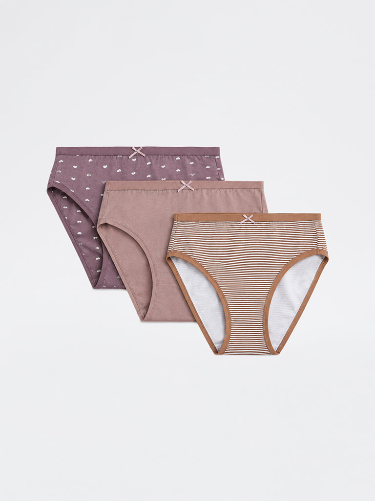 Wunderlove 3-Pack Cotton-Blend Hi-Leg Briefs
