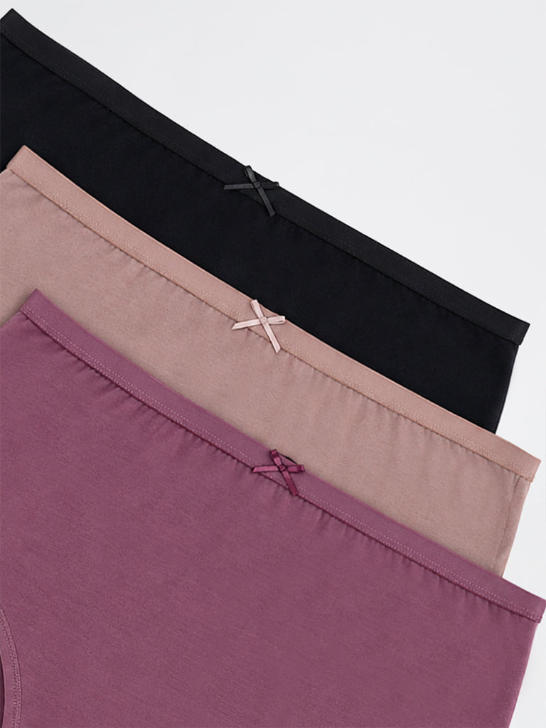 Wunderlove 3-Pack Cotton-Blend Hi-Rise Briefs