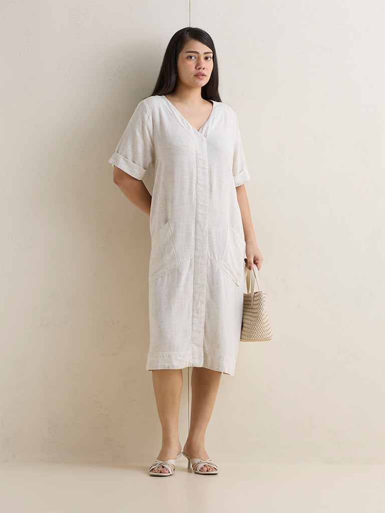 Gia Beige Straight-Fit Dress