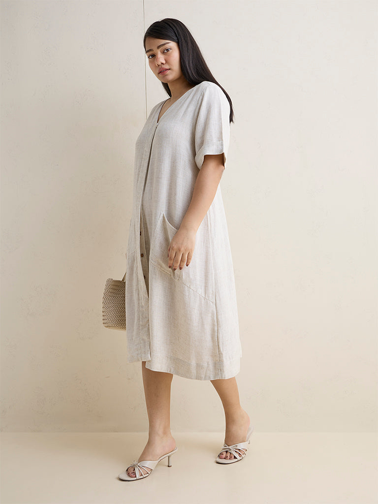 Gia Beige Straight-Fit Dress
