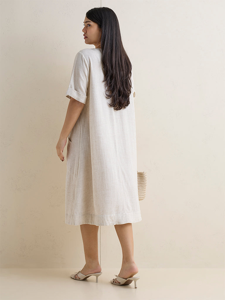 Gia Beige Straight-Fit Dress